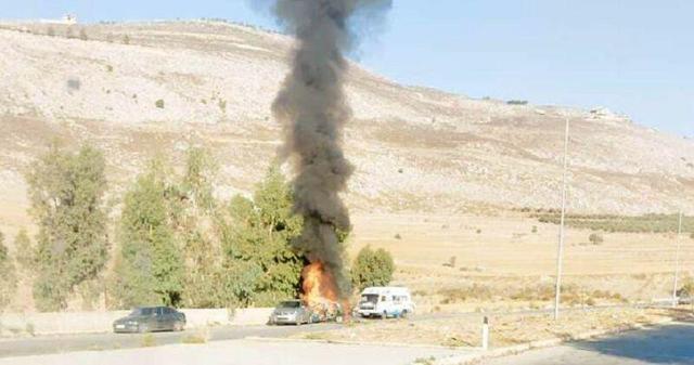 هدف قرار گرفتن خودرو در اثر حمله پهپادی اسرائیلی به جنوب لبنان + فیلم