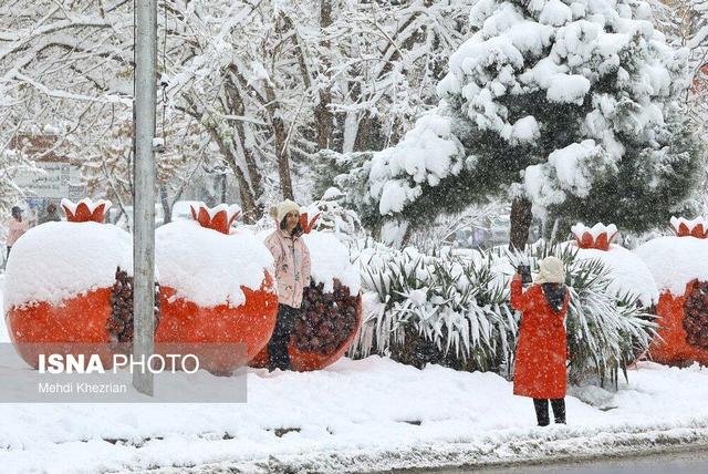 بارش برف پاییزی در همدان