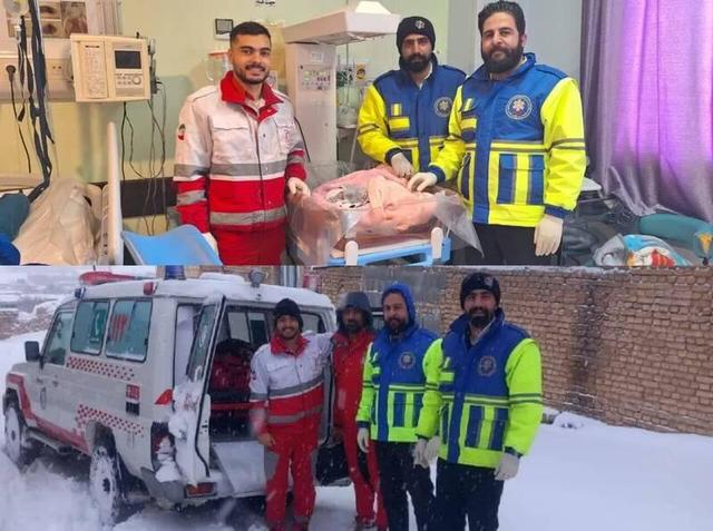 تولد میان برف و کولاک؛ نجات مادر و نوزاد در مسیرهای مسدود دهنو +عکس