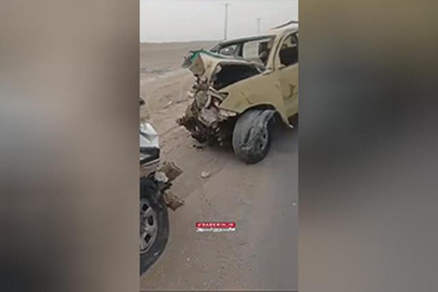 ببینید | صحنه تصادف خودروی مرزبانی و یک خودروی تویوتا هایلوکس