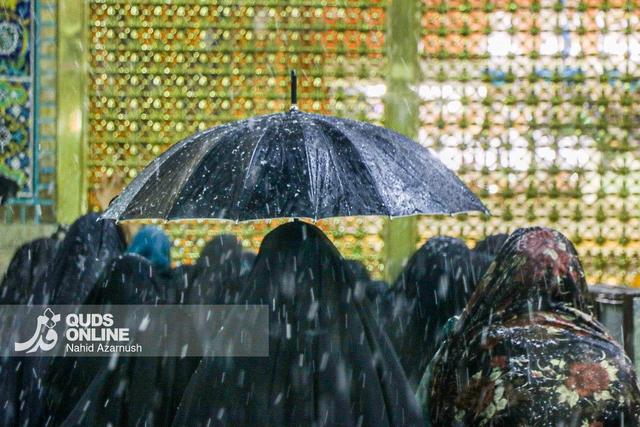 حال خوش زیارت زیر بارش رحمت