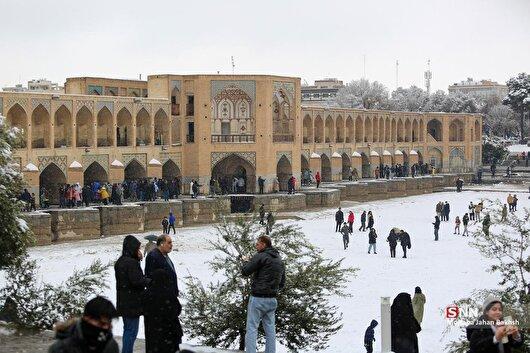 اصفهان با برفشم قشنگه + فیلم