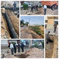 اجرای عملیات خط انحرافی آب‌های سطحی در شوشتر