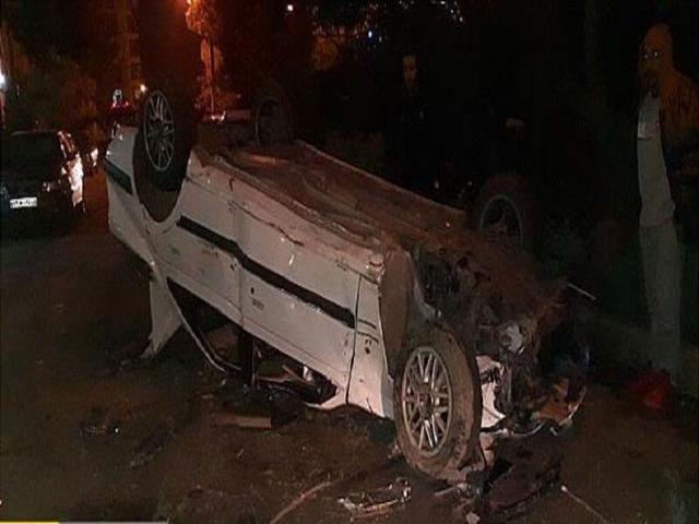 واژگونی پژو پارس در زنجان ۲ فوتی برجا گذاشت