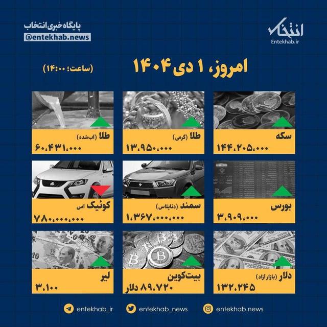 اینفوگرافیک / امروز ۱ دی قیمتها چقدر است؟