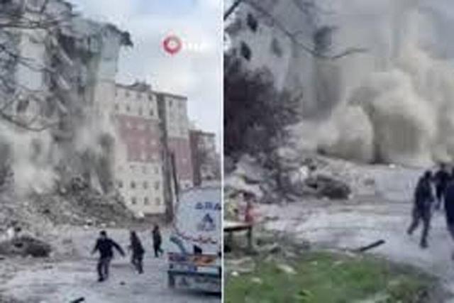 ببینید | لحظه هولناک فرو ریختن ساختمان در بیلیکدوزو