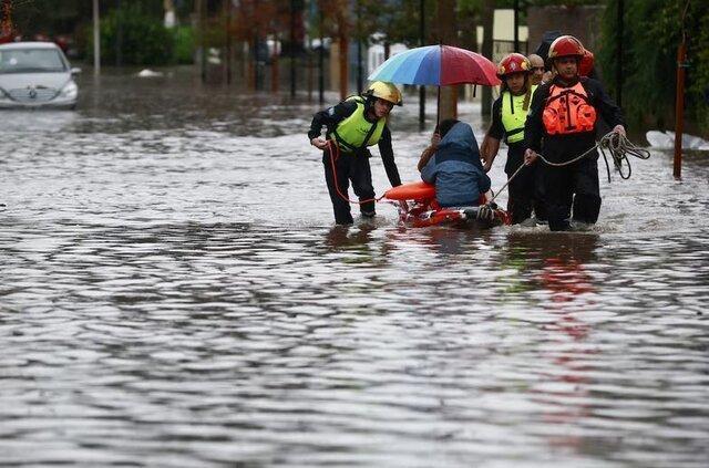 ببینید | وقوع سیلاب در پی بارش باران در آرژانتین