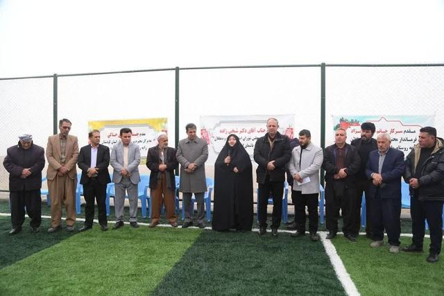 چهارمین زمین چمن مصنوعی روستایی دهگلان در باشماق به بهره‌برداری رسید