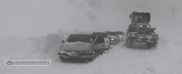 کولاک برف در گردنه چری کوهرنگ