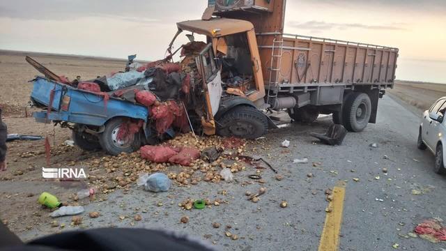 تصادف نیسان و کامیون در جاده جعفریه ۲ قربانی گرفت