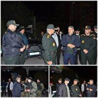 بازدید فرمانده انتظامی استان از مکان‌های استقرار شبانه تیم‌های انتظامی