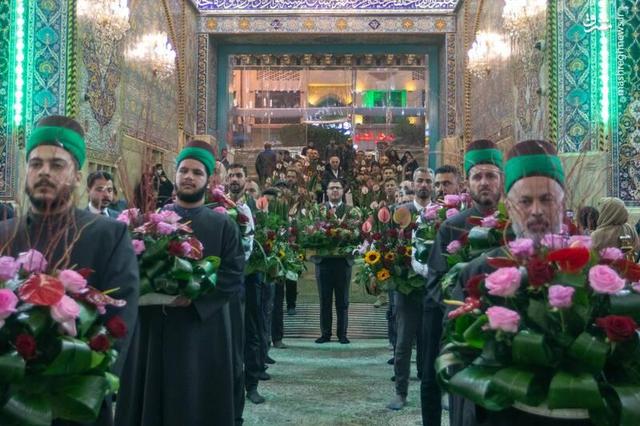 عکس/ گل‌آرایی ضریح سیدالشهدا در ماه رجب