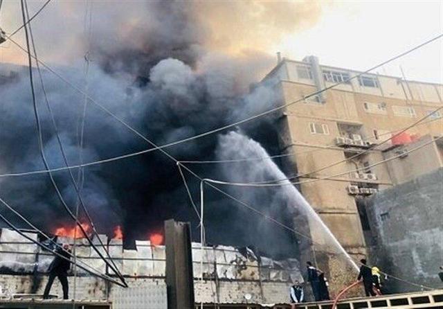 ببینید | آتش‌سوزی در هتلی نزدیک خیابان قبله امام حسین (ع)