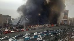 آتش سوزی در بازار جنت آباد غرب تهران