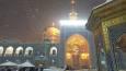 بارش برف در حرم مطهر رضوی + فیلم