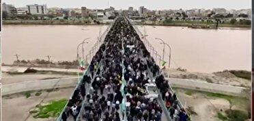 آغاز راهپیمایی یوم الله ۲۲ بهمن در اهواز