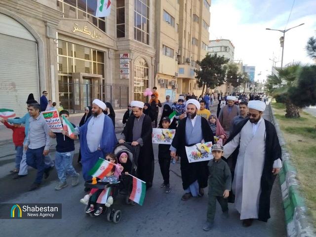 خروش حماسی مردم ولایتمدار شهرستان زاهدان در راهپیمایی یوم الله ۲۲ بهمن ماه