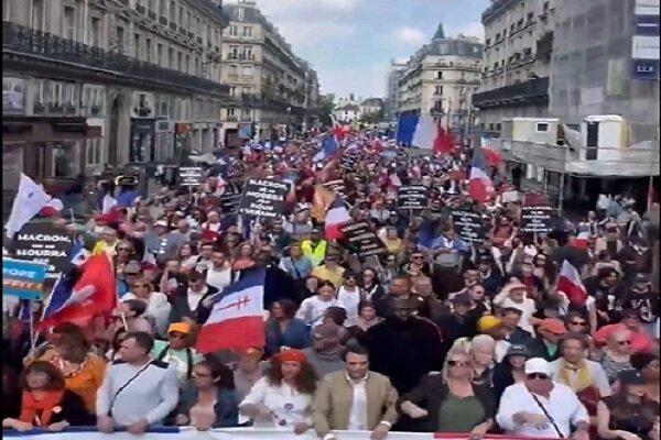 راهپیمایی فرانسوی ها برای خروج فرانسه از اتحادیه اروپا+ فیلم