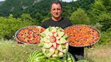 تجربه آشپزی در روستا: پیتزای خانگی و آب هندوانه تازه