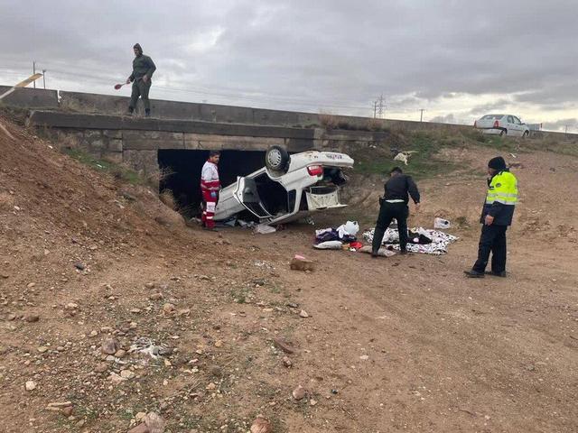 برخورد دو خودرو در محور چناران به قوچان و مصدومیت ۶ نفر