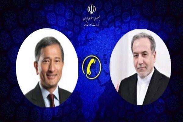 گفتگوی تلفنی وزیر امور خارجه ایران و سنگاپور