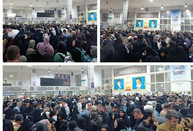 خیل عظیم عاشقان حسینی در مرز مهران طی شامگاه یکشنبه