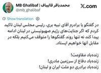 زنده‌باد برادری دو ملت ایران و لبنان