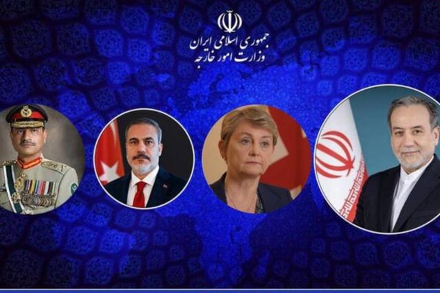 رایزنی عراقچی با وزرای خارجه انگلیس و ترکیه و فرمانده ارتش پاکستان در مورد نقض آتش