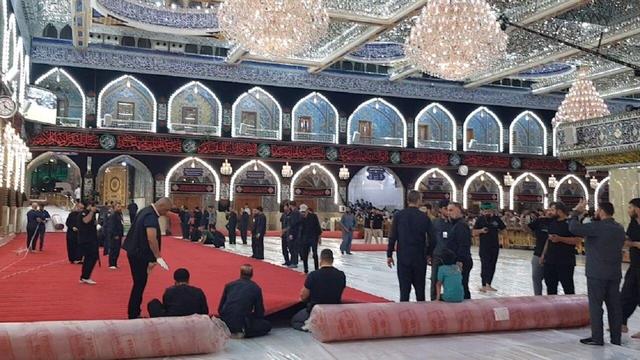 ببینید | آمادهسازی صحنهای حرم حضرت عباس (ع) در آستانه محرم