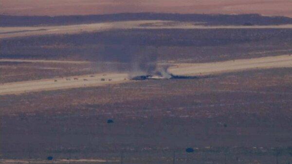 ببینید | وقوع سانحه و سقوط بمب‌افکن B-52 آمریکا در کالیفرنیا