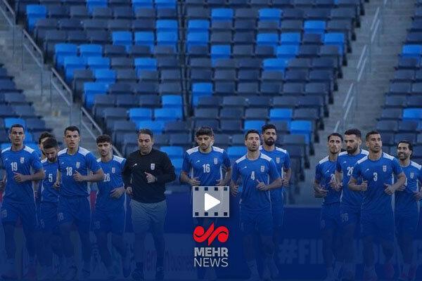 تصاویری از گرم کردن تیم ملی فوتبال ایران پیش از آغازی بازی با نیوزیلند