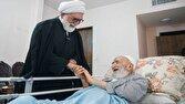 عیادت حجت‌الاسلام مروی به نمایندگی از رهبر انقلاب از حجت‌الاسلام راشد یزدی