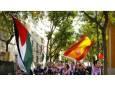 ببینید | اهتزاز پرچم فلسطین در جشن قهرمانی اسپانیا