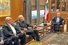 دیدار لاریجانی با رئیس مجلس لبنان (فیلم)