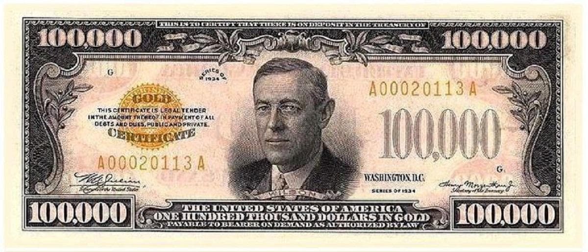 اسکناس 100 هزار دلاری (عکس)