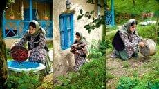 غذای روستایی در ایران؛ پخت کیک آلبالو روی آتش (فیلم)