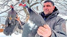 غذای روستایی؛ کباب مرغ شاخدار در هوای برفی کوهستان (فیلم)
