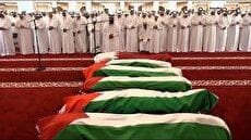 اقامه نماز میت بر شهدای حمله اسرائیل به دوحه با حضور امیر قطر (فیلم)