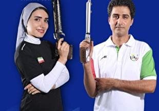 تیراندازی قهرمانی آسیا| برنز تیم میکس تپانچه ایران/ تیم فروغی و یاسی یازدهم شد