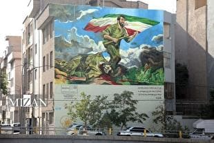 رونمایی از نقاشی دیواری حسن روح‌الامین در اتوبان صیاد؛ ادای احترام به سرداران شهید سپاه پاسداران