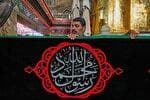 سیاه‌پوش شدن عتبه علوی به مناسبت سالروز وفات پیامبر (ص) + عکس