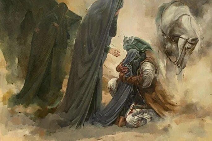 آخرین وداع حسین(ع) با اهل حرم و خطبه‌ای که کربلا را به تاریخ سپرد + عکس