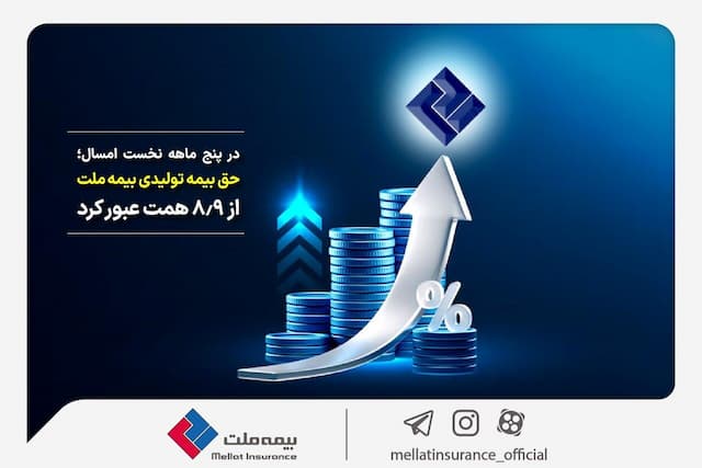 در پنج ماهه نخست امسال؛ حق بیمه تولیدی بیمه‌ ملت از ۸.۹ همت عبور کرد