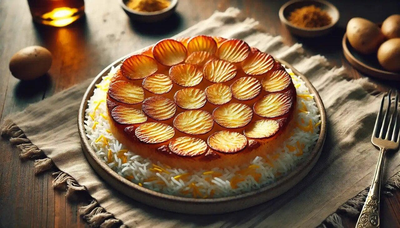 طرز تهیه ته‌دیگ سیب‌زمینی و دلایل نرم شدن آن