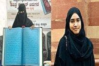 کتابت قرآن کریم توسط یک بانوی دانشجوی هندی