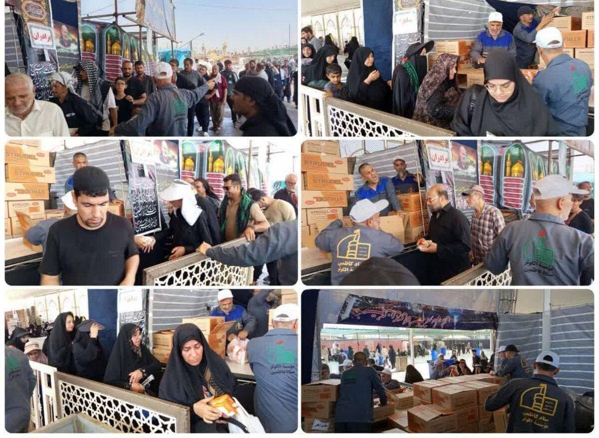 بهره مندی ۲ هزار زائر اربعین از اقلام اهدایی موکب میقات الرضا(ع) در کاظمین