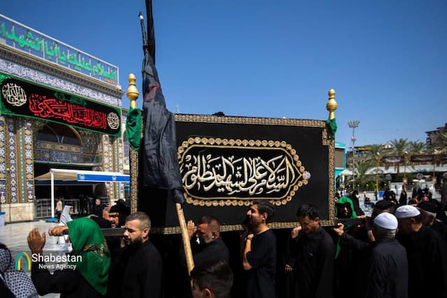 تشییع نمادین پیکر امام حسن عسکری(ع) در کربلا