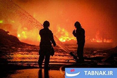 آتش سوزی ضایعات در غرب تهران