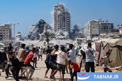 هدف قرار دادن برج مسکونی مشتهی در غرب شهر غزه