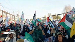 طنین حمایت از مردم مظلوم غزه در میان زائران اربعین
